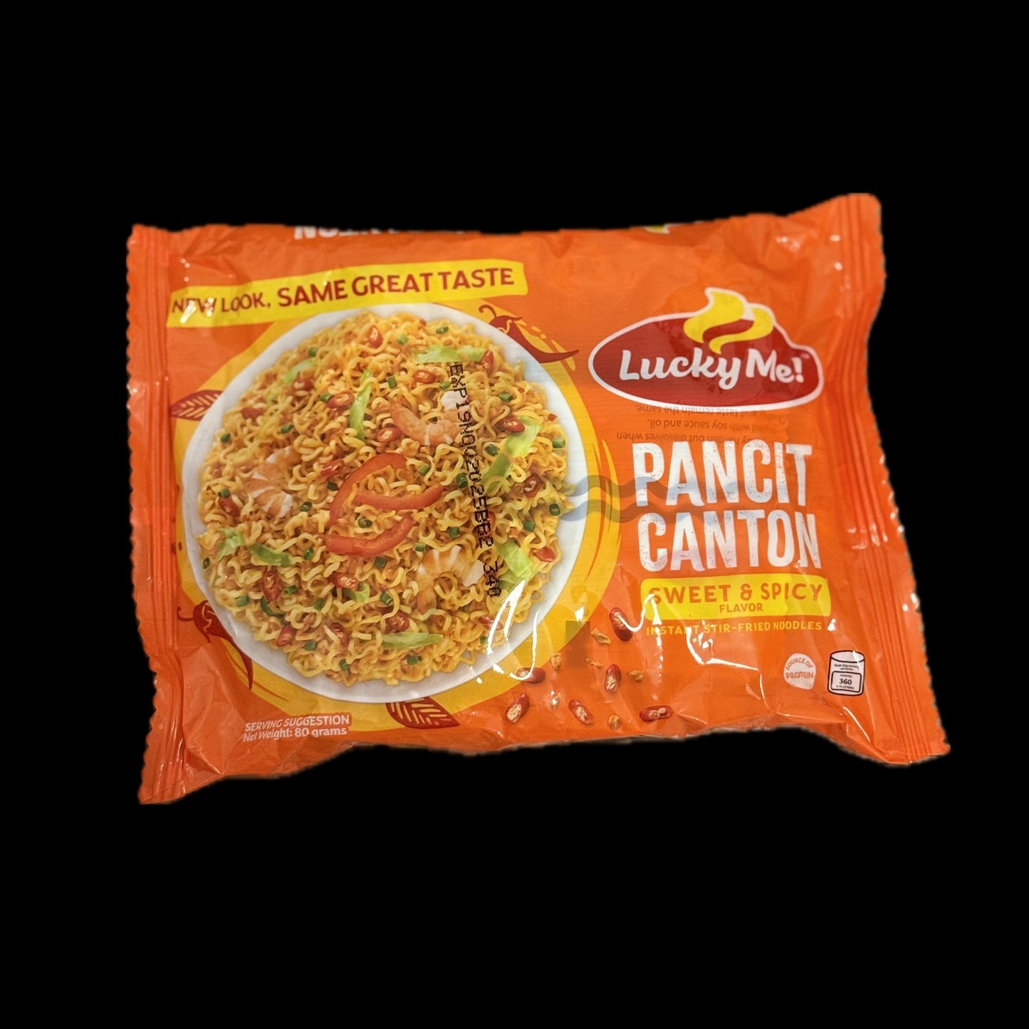 Noodles Lucky Me Pancit Canton Instant wheat noodles with sweet and spicy taste