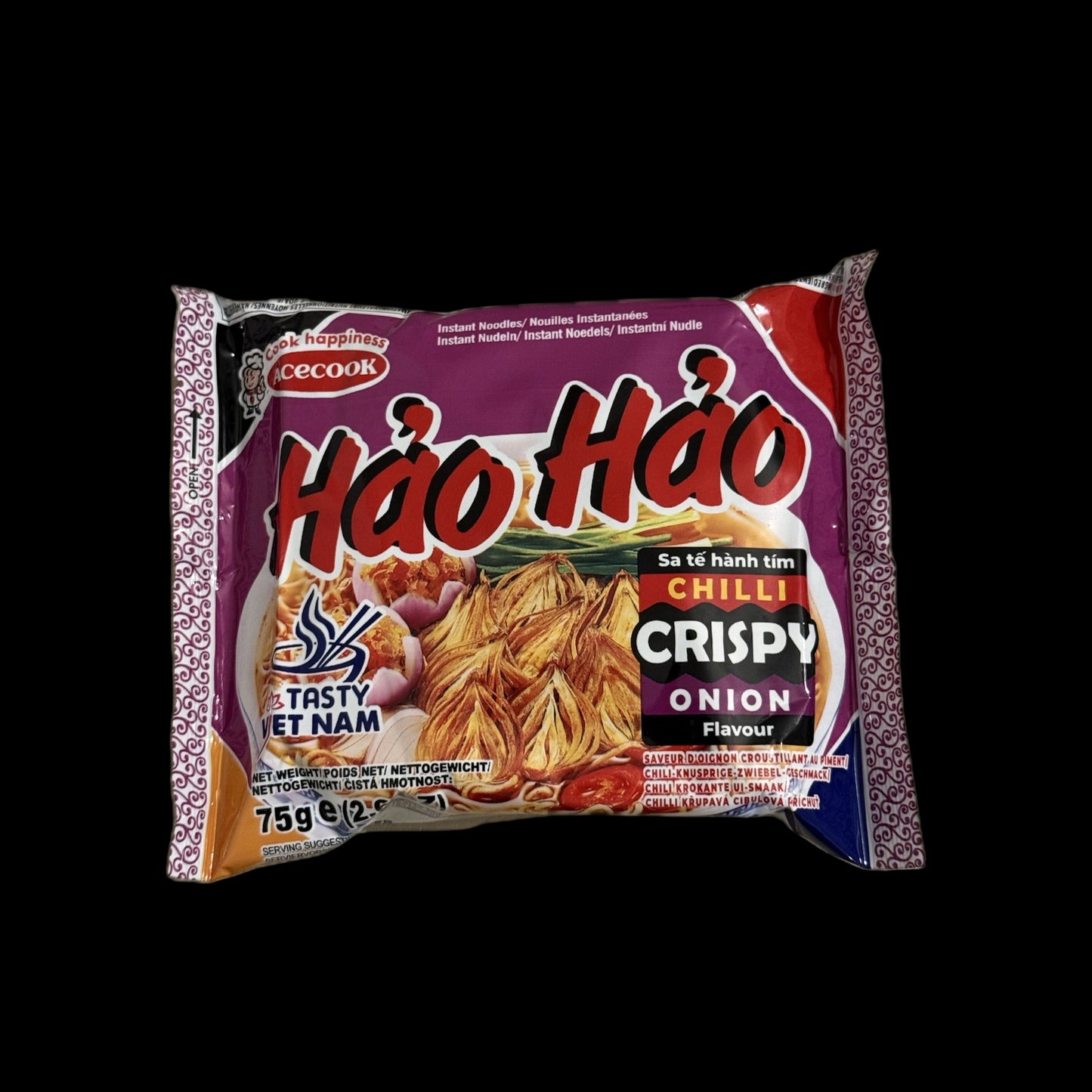 Nudeln Hao Hao Chilli Crispy Onion Flavour