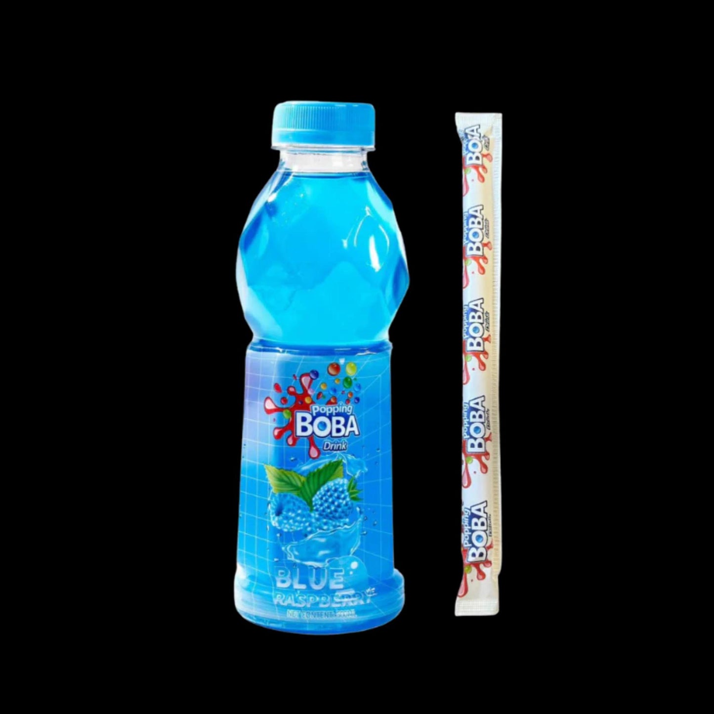 Popping Bobba Bubble Tea Drink Blue Rasberry